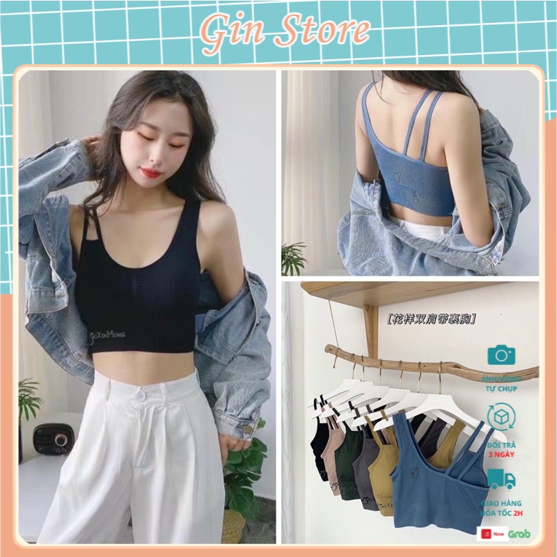 Áo Lót nữ . Áo Bra thun phối dây vai lưng siêu hot . Áo thun chất mềm mịn co dãn dưới 60kg
