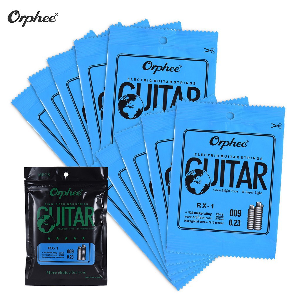 ORPHEE Set 10 Dây Đèn Cho Đàn Ghi Ta Điện Rx-1 / Rx-2 / Rx-3 1st E-String