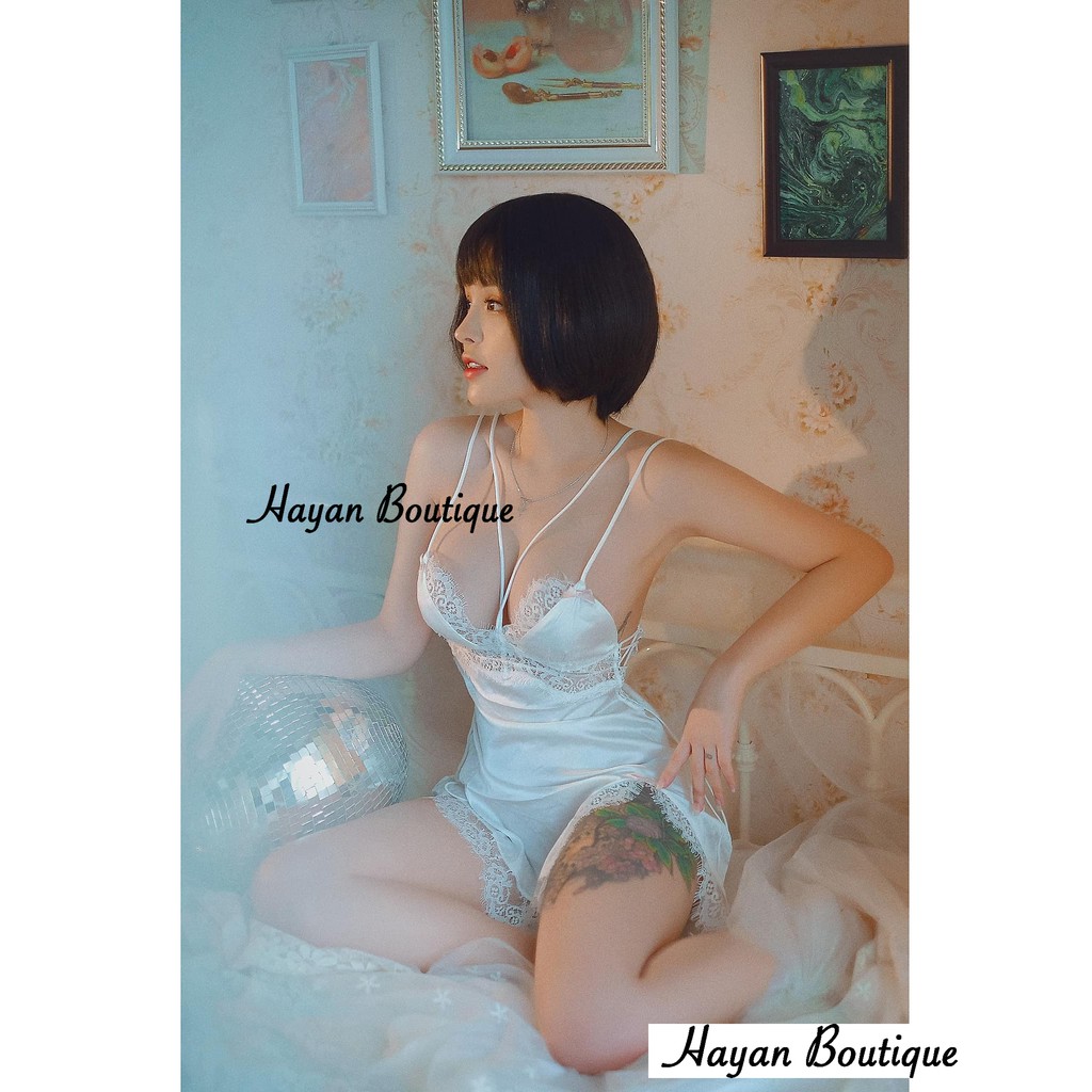 Váy ngủ sexy đan dây chéo ngực xẻ đùi QUẢNG CHÂU #HT77 | BigBuy360 - bigbuy360.vn