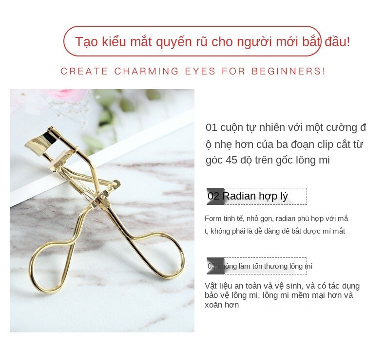 Lâu Dài Quăn Eyelash Curler Dụng Cụ Làm Đẹp Di Động Lông Mi Clip