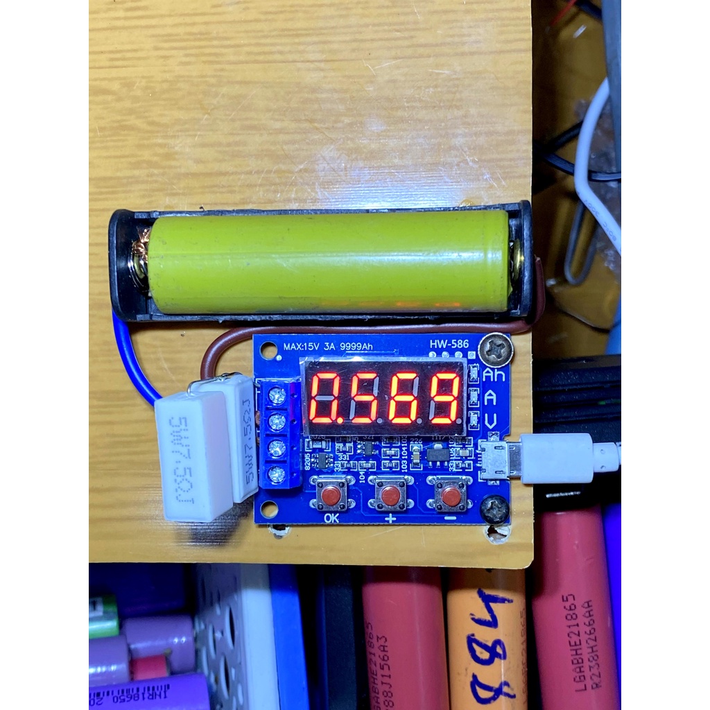 Máy kiểm tra test dung lượng pin Li-ion, Mạch đo pin Lithium 18650 và ac quy chính xác cao - KLH DIY