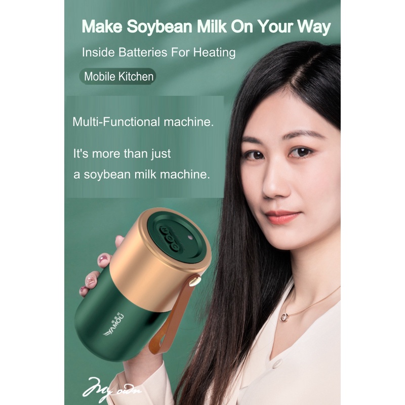 Máy nấu cháo/pha sinh tố/làm sữa hạt mini đa chức năng dễ vệ sinh tiện dụng