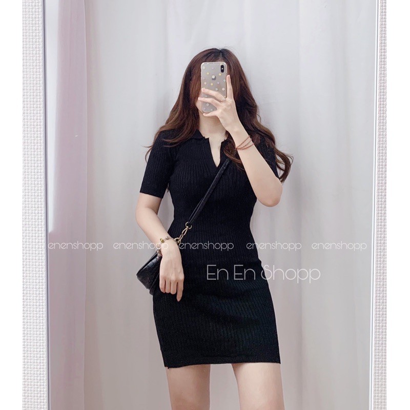 [Mã SKAMA06 giảm 8% tối đa 50K đơn 250K] [ẢNH THẬT]Váy polo len tăm(V127) | BigBuy360 - bigbuy360.vn