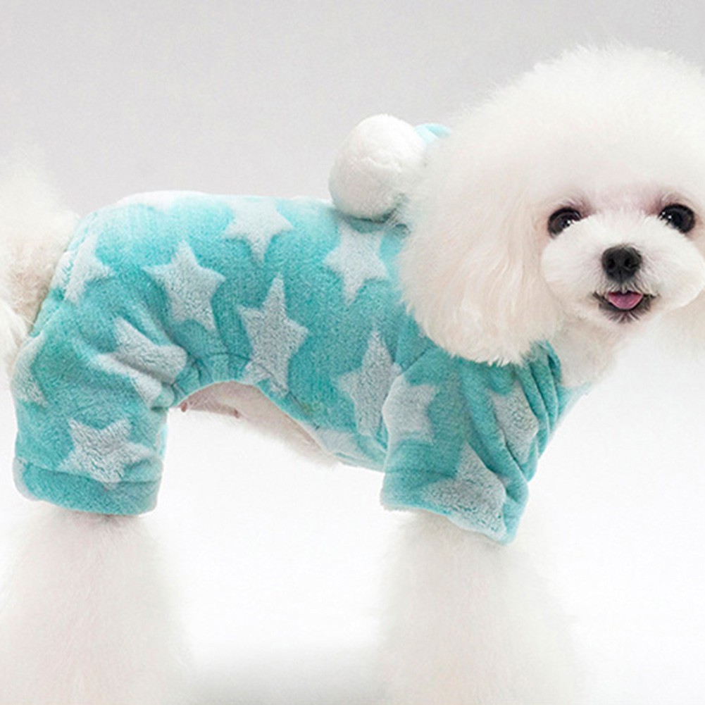 Áo khoác có nón trùm họa tiết ngôi sao cho chó cưng
