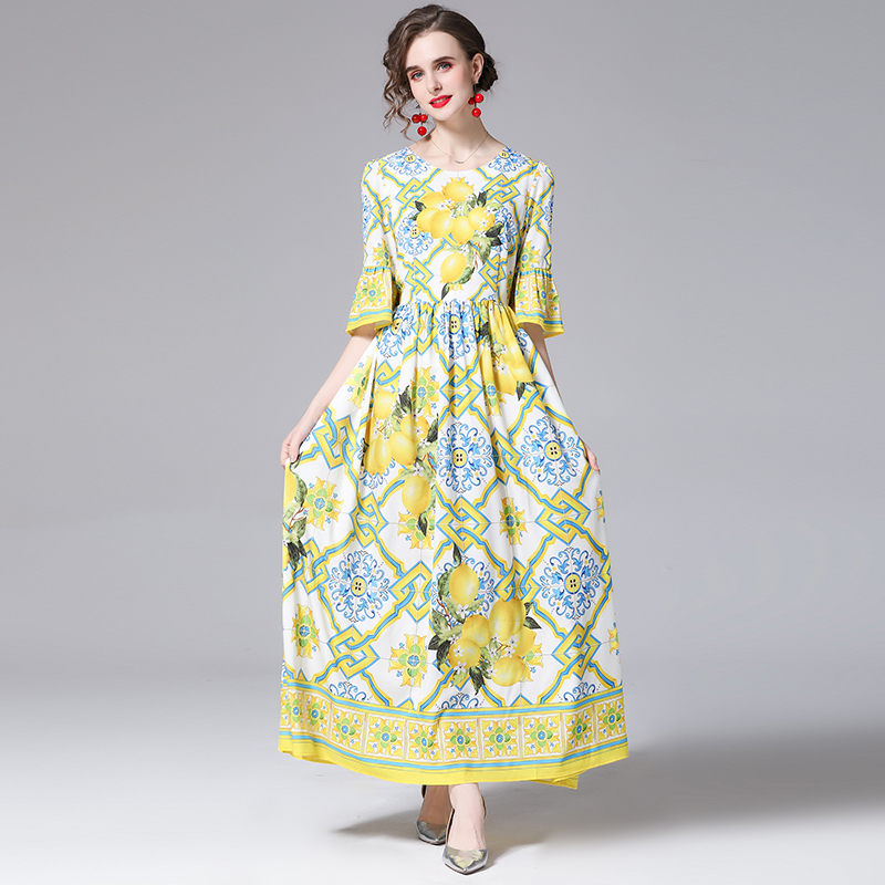 Đầm Maxi Dự Tiệc Phong Cách Retro Thanh Lịch