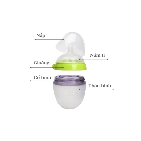 [Siêu Mềm Như Bầu Vú Mẹ] Bình Sữa Silicon Comotomo Cho Bé Sơ Sinh 150ml-250ml (Cam Kết Chính Hãng)