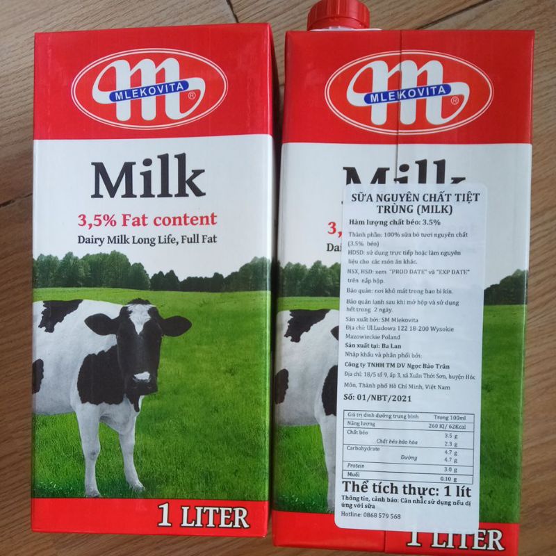 Sữa Tươi Nhập Khẩu Ba Lan Mlekovita Hộp 1 Lít