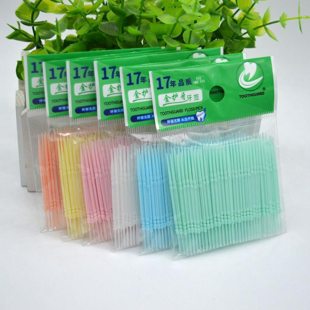 Chỉ nha khoa hai đầu dùng một lần dạng tăm vệ sinh kẽ răng
