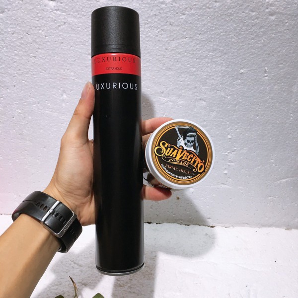 COMBO SÁP VUỐT TÓC SUAVECITO POMADE VÀ GÔM XỊT TÓC LUXURIOUS