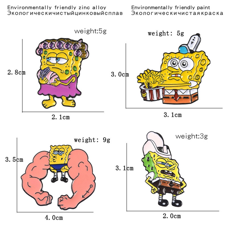 Nuserw GDHY SpongeBob Anime Series Brooch 16 Styles Sponge Bob Enamel Pins Sea Stars Barnacle Boy Pineapple House For Kids Button Badge-in Brooches From Jewelry &amp; Accessorie