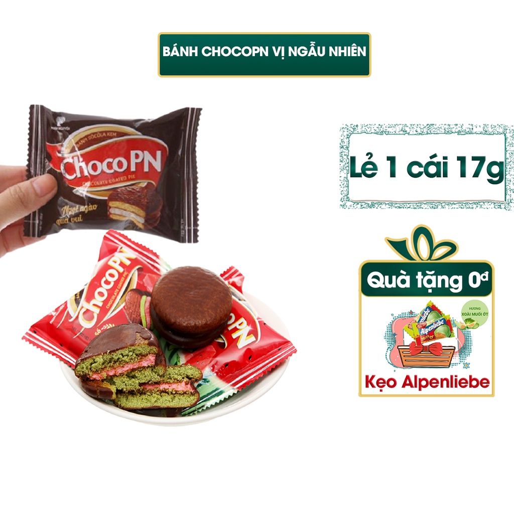 Bánh Choco P&N Phủ Socola/ Socola Kem Dưa Hấu Lẻ 1 Cái 17g - Giao vị ngẫu nhiên
