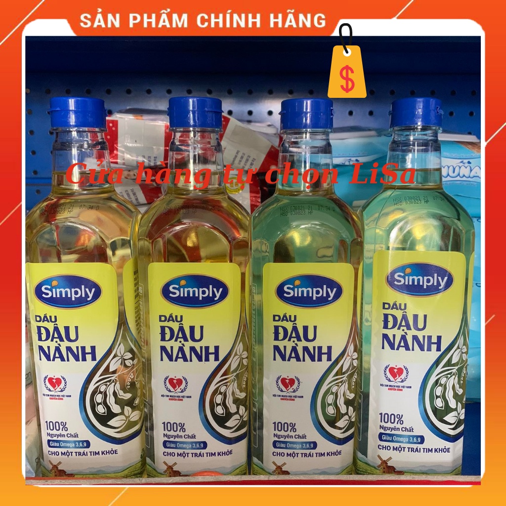 Dầu ăn đậu nành Simply 100% nguyên chất 1L