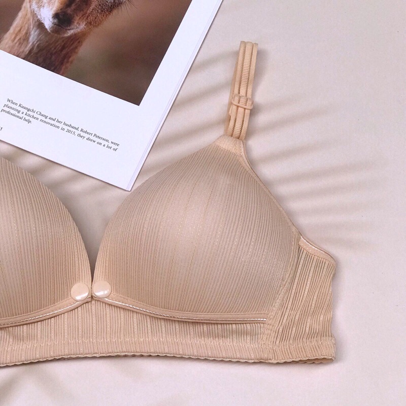 Áo Ngực Bà Bầu,bra áo lót cotton cho con bú và sau sinh không gọng nâng đỡ chống chảy sệ cho mẹ bầu có mở cúc cho bé bú