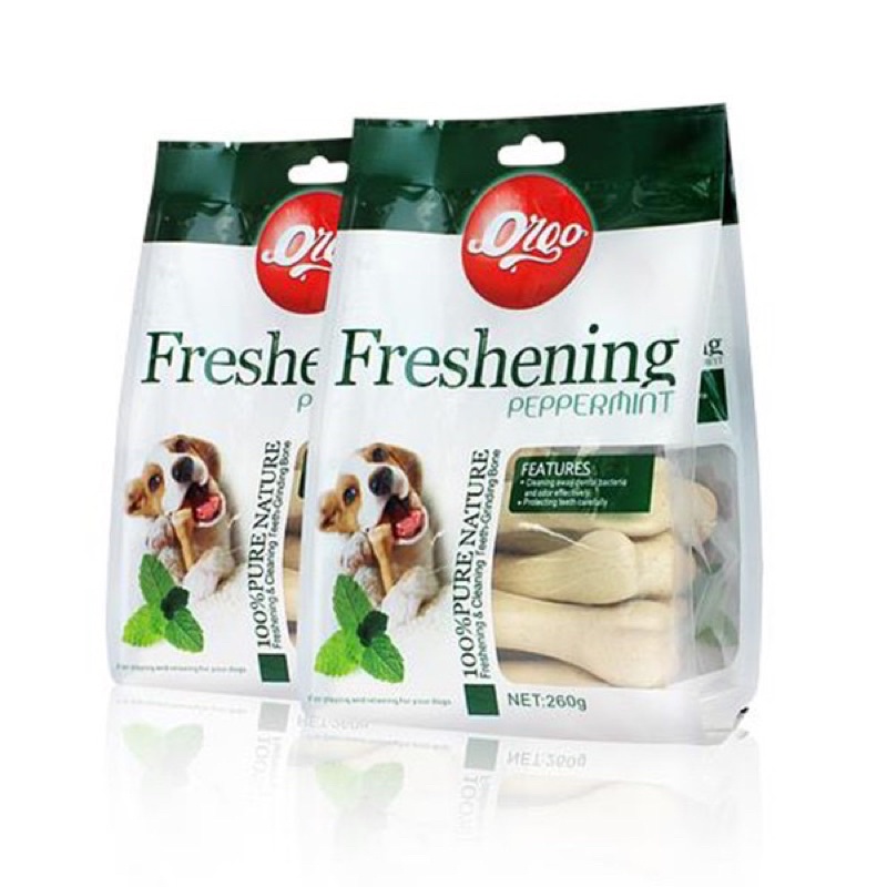 [ 260g ] Snack xương gặm sạch răng vị bạc hà Orgo Freshening Peppermint