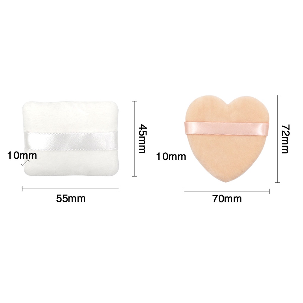 [Hàng mới về] Mút trang điểm mini hình vuông/trái tim có thể giặt sạch tiện dụng