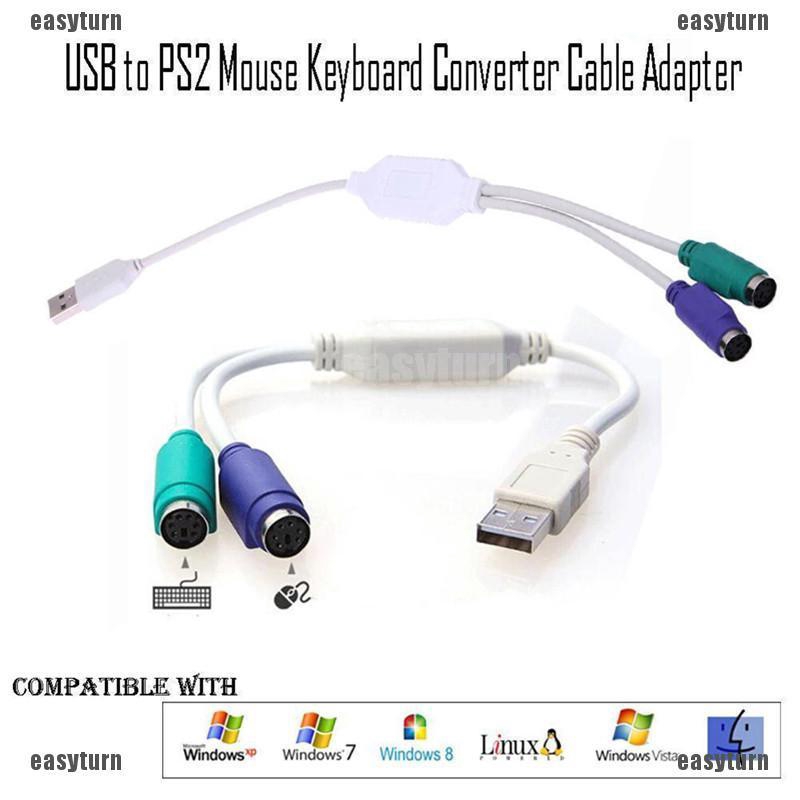 Dây cáp chuyển đổi 2 cổng USB sang PS2 + bàn phím cho máy tính | WebRaoVat - webraovat.net.vn