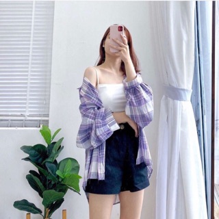 Áo Sơ Mi Kẻ Form Rộng (Hàng quảng châu)