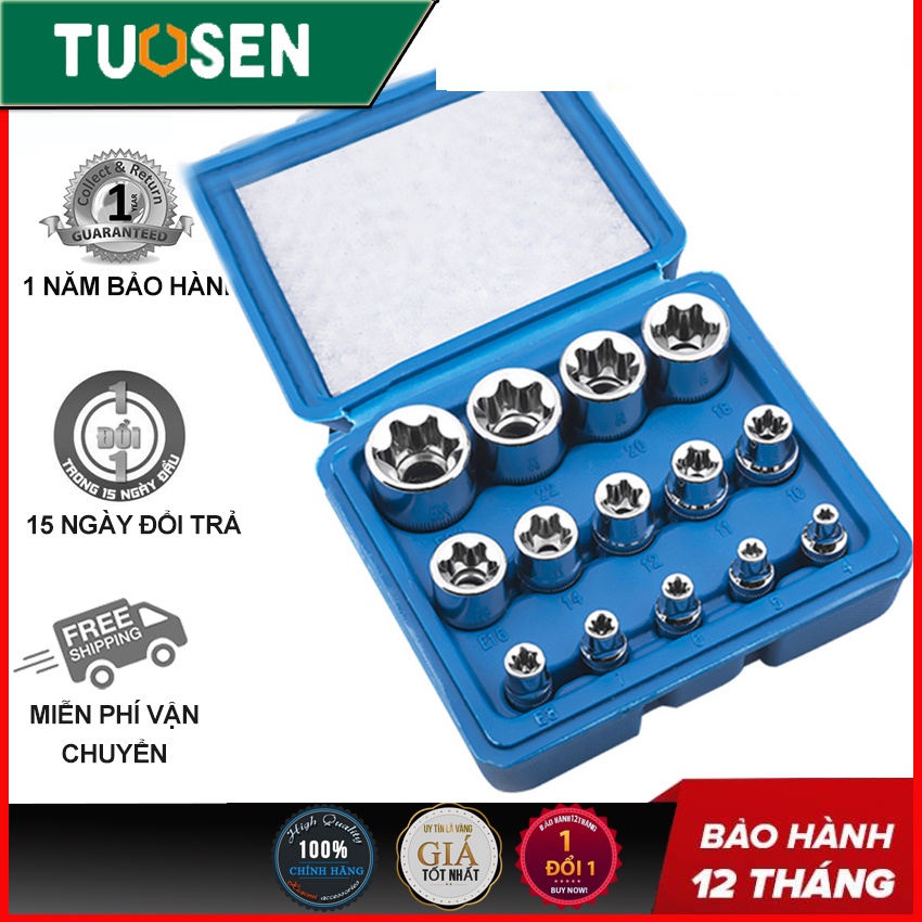 Bộ khẩu vặn ốc hoa thị 14 chi tiết - Một sản phẩm của TUOSEN