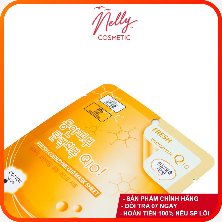 (❤️QUÀ TRẢI NGHIỆM SHOPEE❤️) Mặt nạ dưỡng da chiết xuất coenzyme Q10 3W CLINIC FRESH COENZYEM Q10 SHEET 23ml