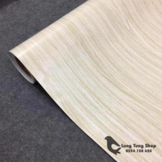 Decal màu gỗ trắng có keo - khổ 1,2m