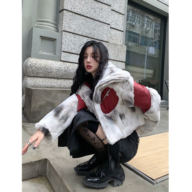 Áo Khoác Cardigan Lông Nhung Cao Cấp Màu Sắc Tương Phản Thời Trang Thu Đông