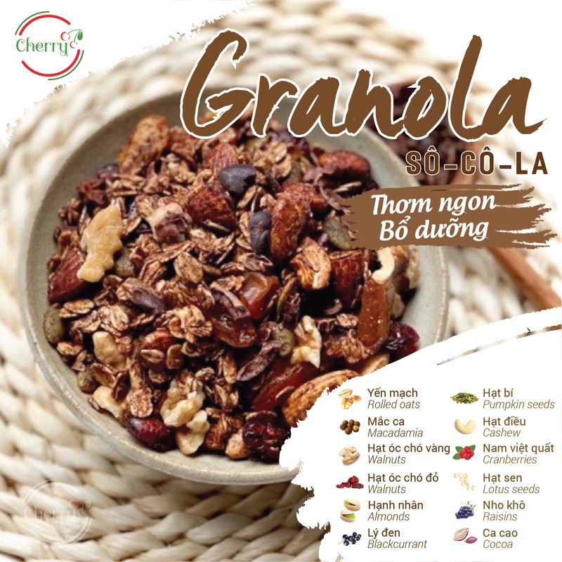 Granola Cao Cấp 11 Siêu Hạt Socola Hủ Pet - Trai Đẹp Snack