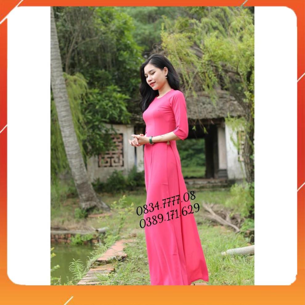 [SALE SẬP SÀN] Áo Dài Trơn Màu Hồng Sen Siêu Hot, Mầu Mới_áo dài may sẵn chất đẹp