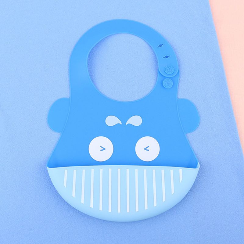 Yếm Ăn Bằng Silicon Họa Tiết Hoạt Hình Chống Dầu Dễ Vệ Sinh Cho Bé