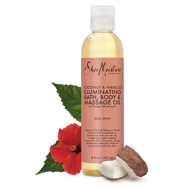 Bill US - Dầu dưỡng cơ thể SheaMoisture Shea Moisture Coconut &amp; Hibiscus Bath, Body &amp; Massage Oil 236ml