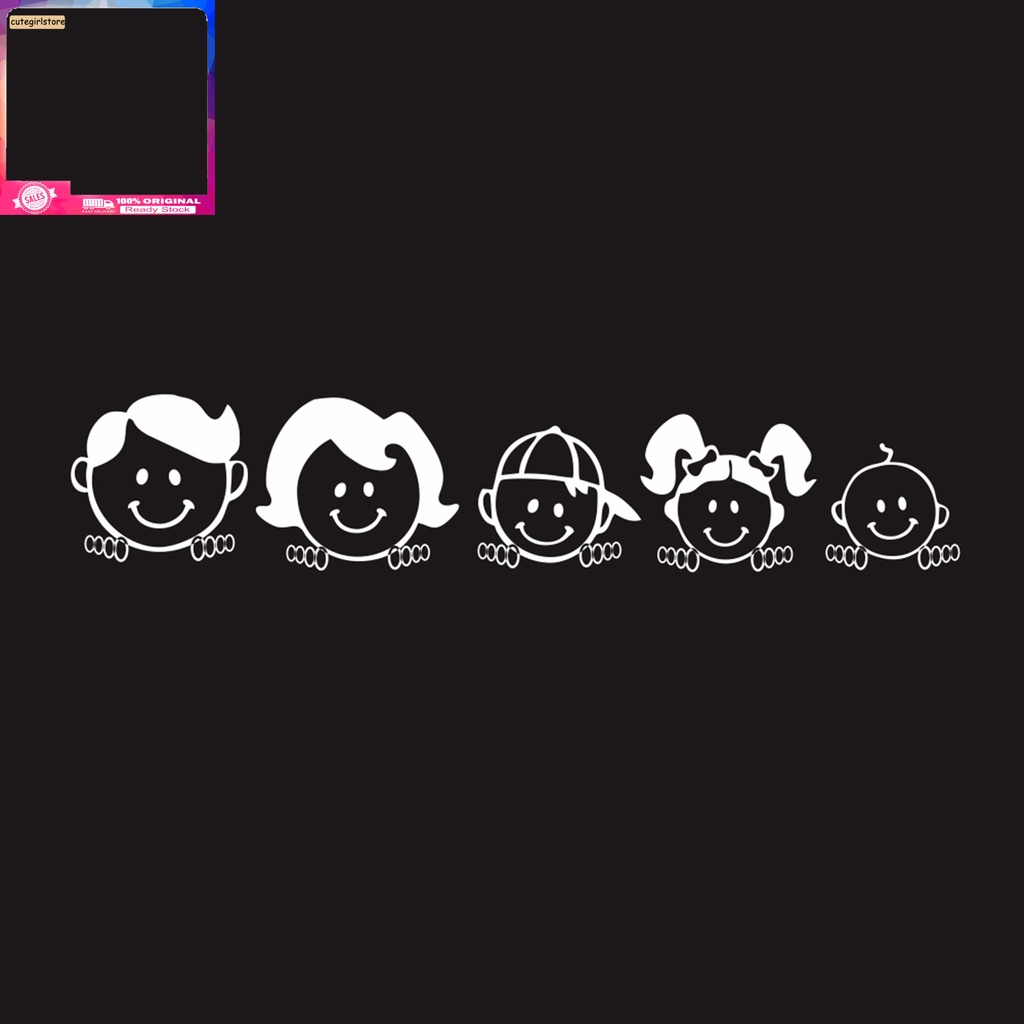 Đề can dán trang trí xe hơi bằng PVC họa tiết gia đình dễ thương