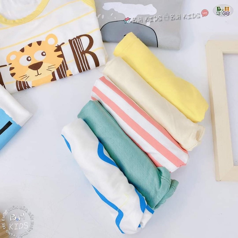 Bộ Ba Lỗ Bé Trai, Bé Gái Minky Mom Vải Thun Lạnh Họa tiết dễ thương, Bộ Quần Áo Cho Bé 3 Lỗ Mặc Hè Thoáng Mát