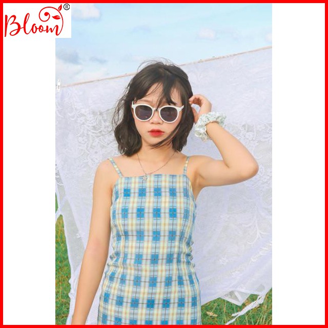 Váy 2 dây hoạ tiết caro dễ thương | Váy 2 dây ulzzang thời trang Hàn Quốc YUKIBLOOM D01 | BigBuy360 - bigbuy360.vn