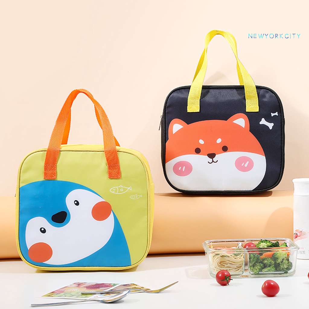 Túi Giữ Nhiệt Cỡ Lớn In Họa Tiết Động Vật Dễ Thương Tiện Dụng Cho Văn Phòng