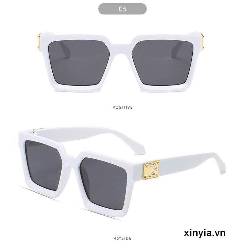 Kính Mát Gọng Vuông Phong Cách Cổ Điển Chống Tia Uv400 Cho Nam Nữ