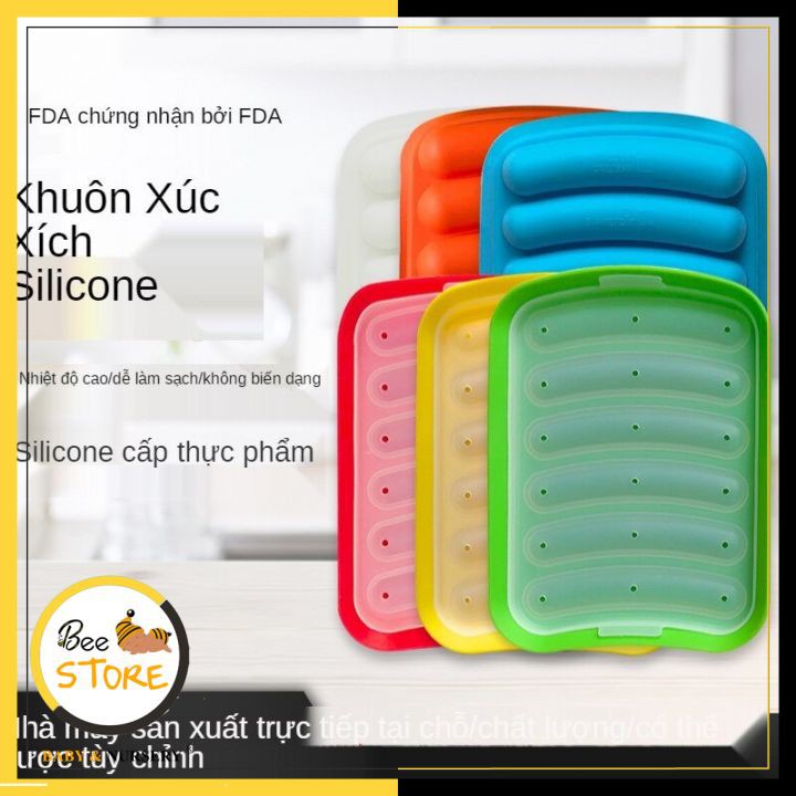 [Mã SR11JUNE5 giảm 20K đơn 50K] [MỞ KHO SỈ BÁN LẺ] Khuôn silicon làm xúc xích có nắp cho bé