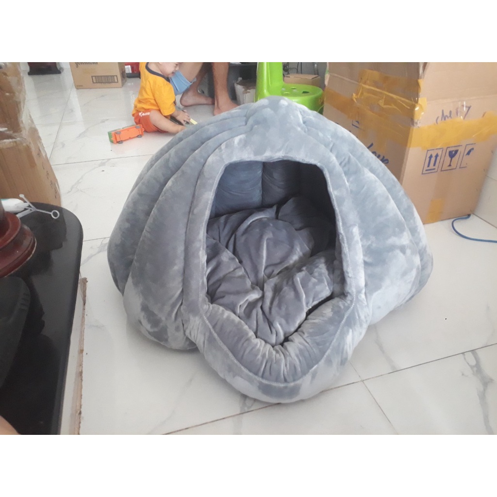 Ổ nệm hình vòm cho chó mèo cực đáng yêu / nhà lồng trái bí chó mèo ngủ êm ái