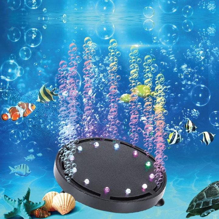 Máy sủi oxy bể cá , máy tạo bọt bể cá cảnh có đèn led nháy 7 màu siêu đẹp
