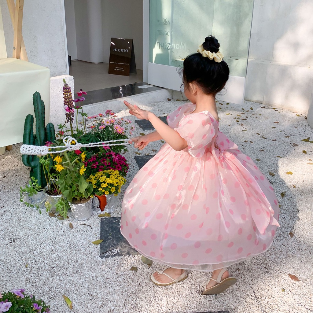 váy đầm cho bé gái đầm voan công chúa vải lụa VT59 size 90-130 9-27 kg thời trang trẻ em hàng quảng châu