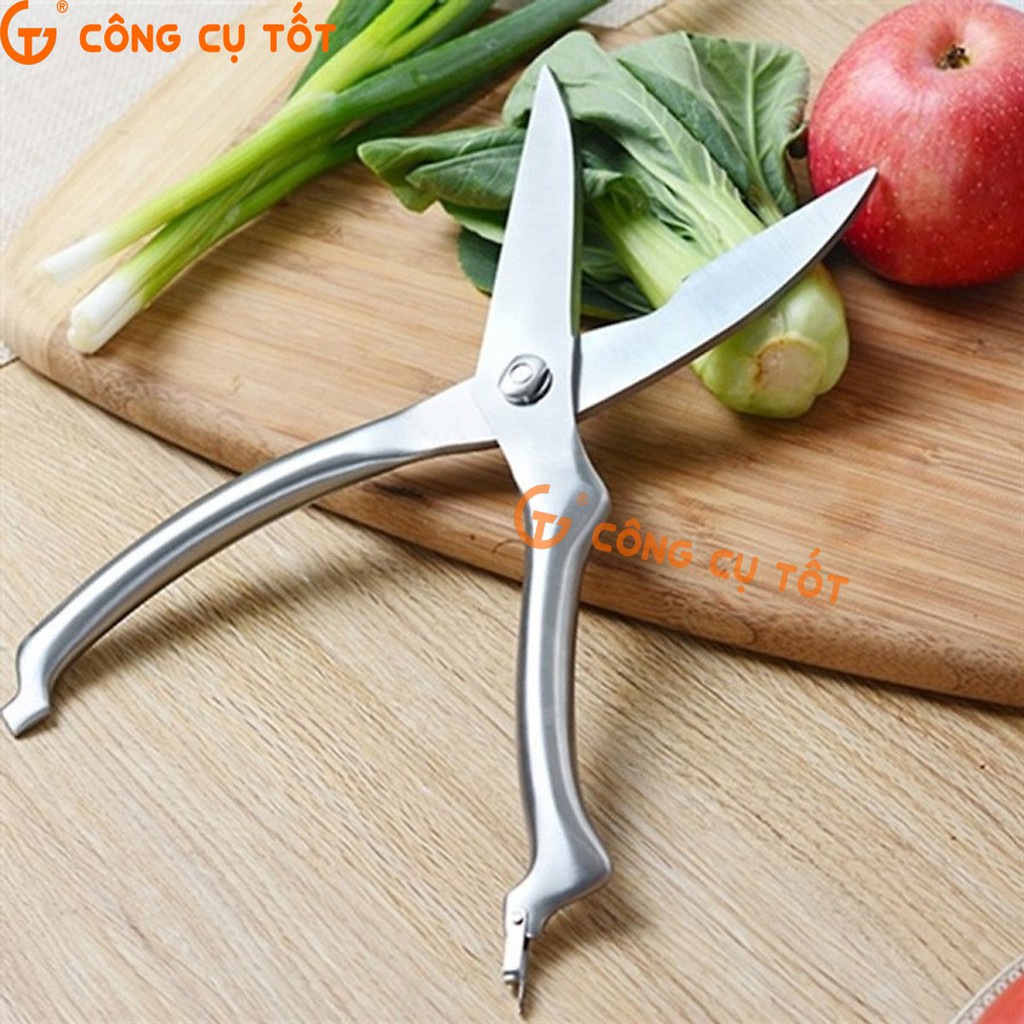 Kéo cắt thịt gà toàn thân inox sắc khỏe vệ sinh Kapusi 250mm thép Nhật Bản