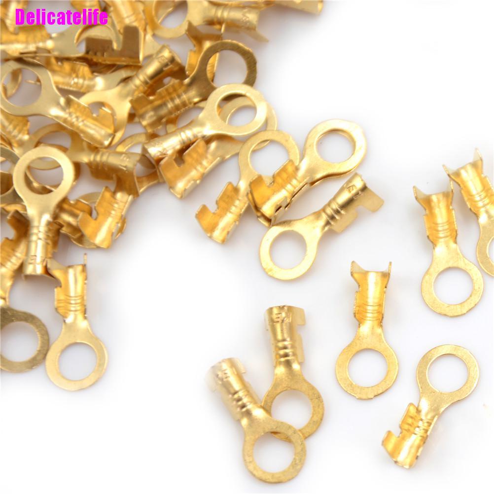 100 Đầu Nối Dây Điện Bằng Đồng Thau Mạ Vàng 5.2mm