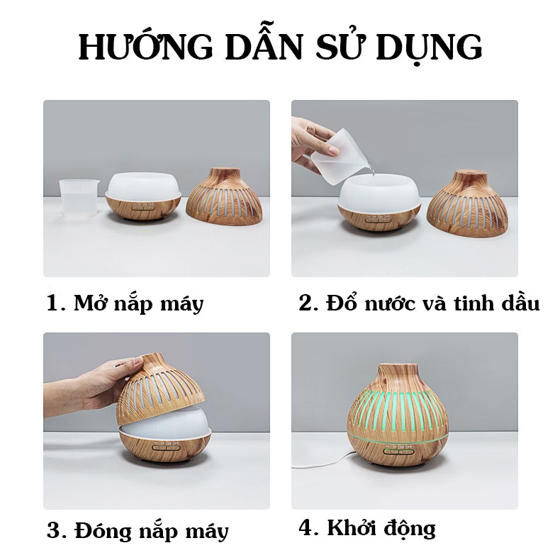 Máy khuếch tán tinh dầu phòng ngủ A11 550ml - Aroma diffuser chính hãng kèm remote