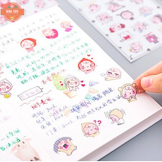 Sticker dán 🍁  NGỘ NGHĨNH🍁 bộ 6 miếng lớn 98x127mm nhiều họa tiết dễ thương, thăng hoa cảm xúc