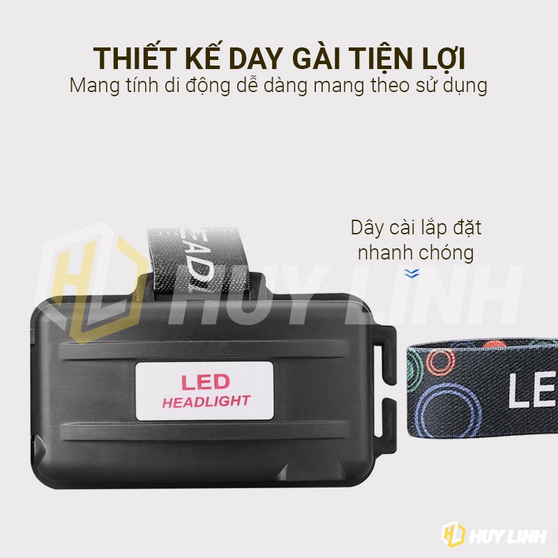 Đèn pin đội đầu 5 bóng LED siêu sáng - XML Cree T5 công nghệ sạc pin