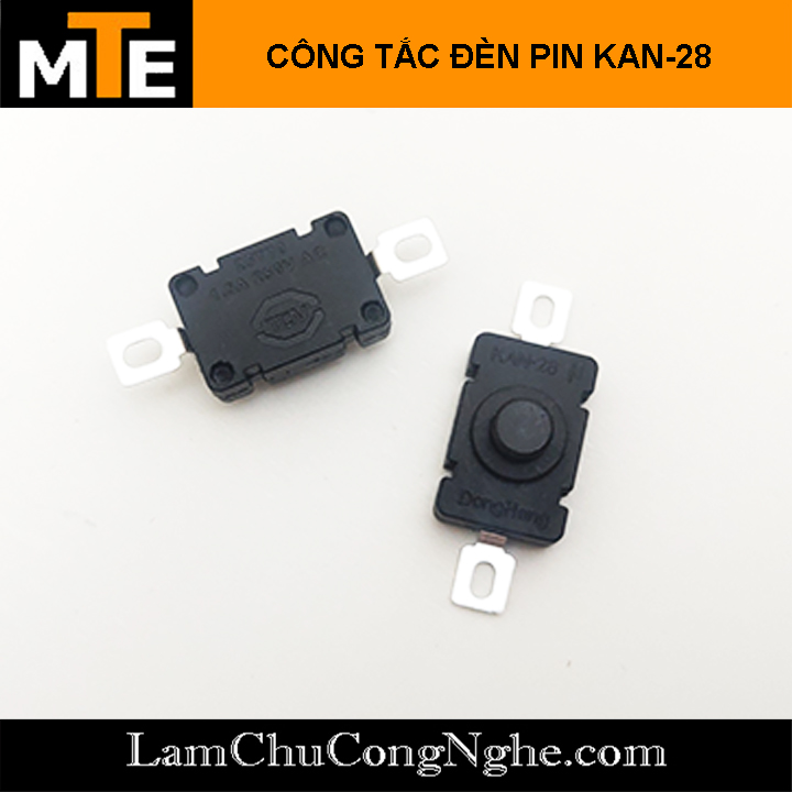 Công tắc đèn pin 2P KAN-28 dạng ấn ON OFF