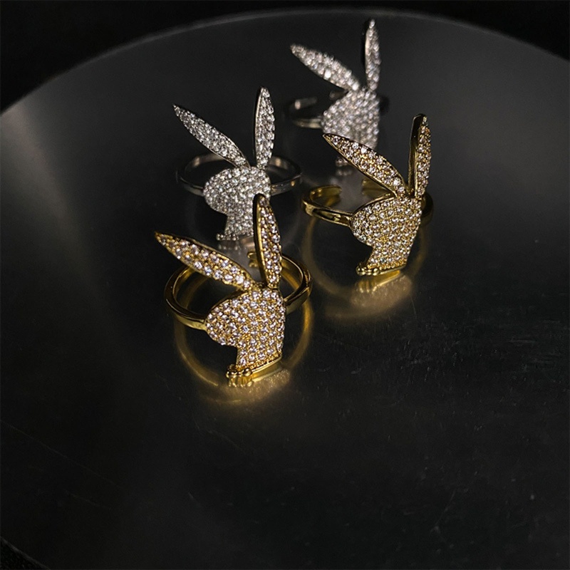 Nhẫn Đồng Đính Đá Zircon Hình Thỏ Cung Hoàng Đạo Phong Cách Hip Hop Cho Thanh Thiếu Niên