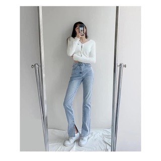 Quần jean nữ xẻ gấu