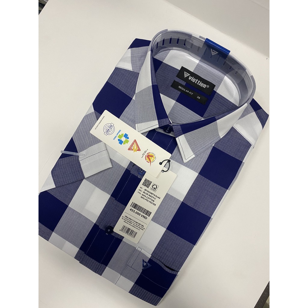 Áo sơ mi ngắn tay Việt Tiến (giá mác 455k) MS2024