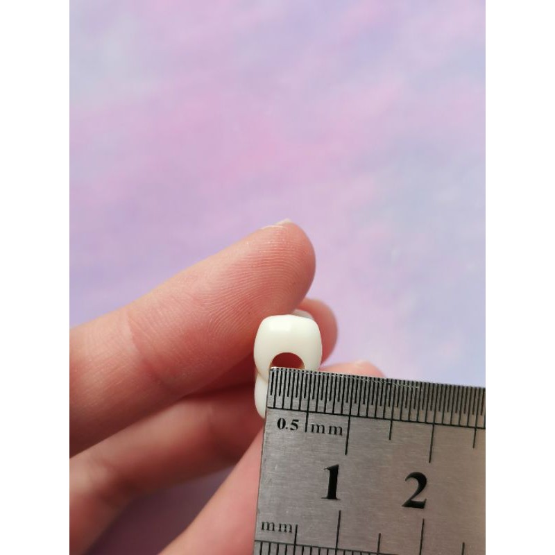 Hạt nhựa nơ dún màu pastel xỏ lỗ 2 đầu