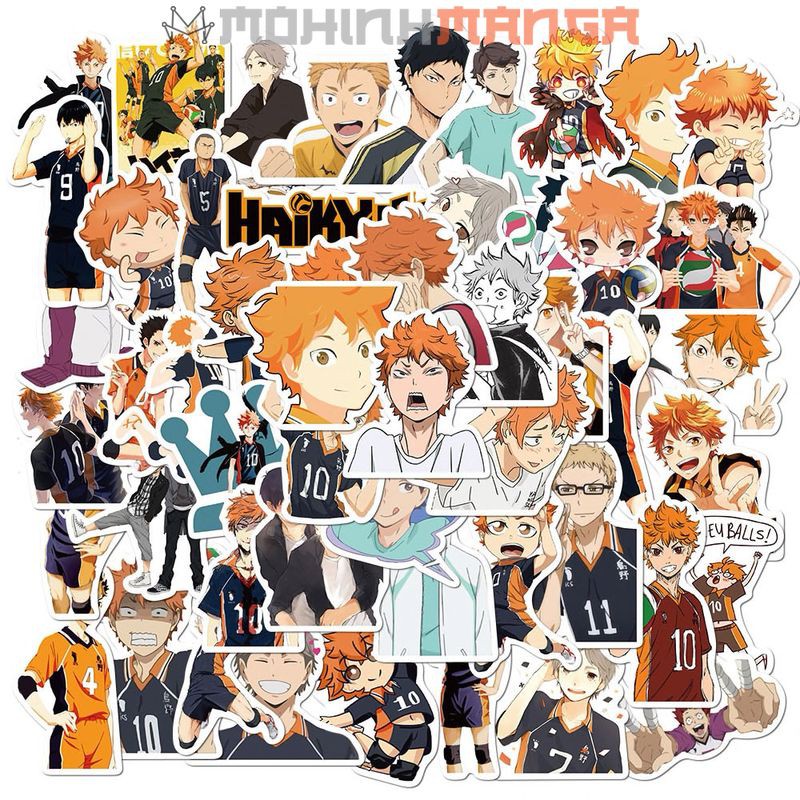 Bộ sticker Haikyuu Hinata Shoyo Kageyama Tobio Kozume Kenma (miếng dán decal Vua Bóng Chuyền) chống nước hình dán Haikyu