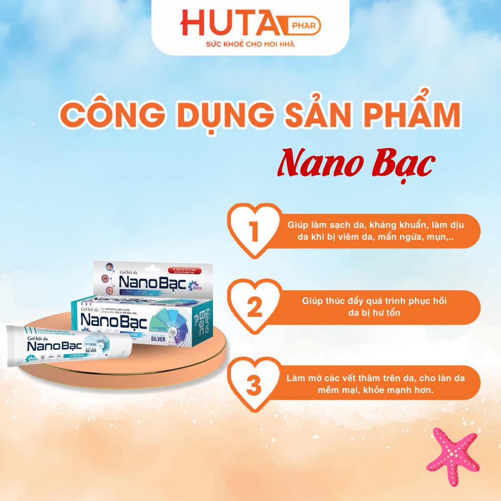 Gel bôi Nano Bạc HUTA PHAR  hỗ trợ kháng khuẩn, lành thương, tái tạo da, ngăn ngừa sẹo